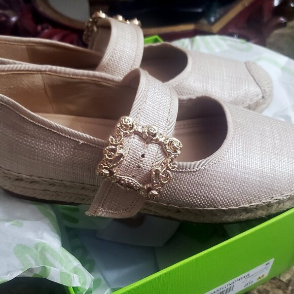 Sam Edelman Women's Maddy Mary Jane Espadrille, Natural (tan) Weave Sz 8.5 - Picture 1 of 9